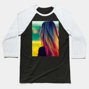 Woman with colorful hair at farm Baseball T-Shirt